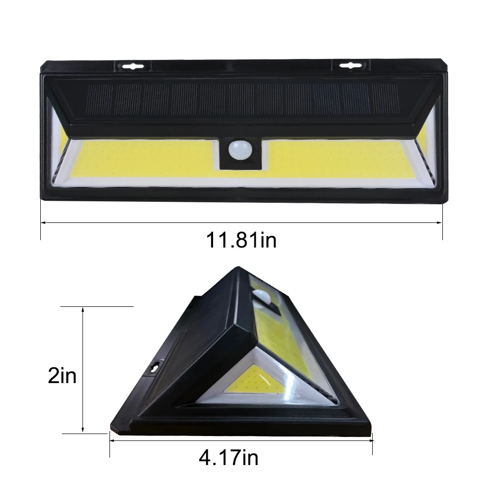 180 LED Солнечный свет Мощность датчик движения Лампа COB 3 режима Открытый Сад Двор