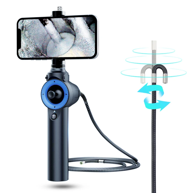 

HD 6MM Endoscope Camera 360 Degree Steering Industrial Borescope Endoscope Cars Inspection Camera With 8 LED for iPhone Android
