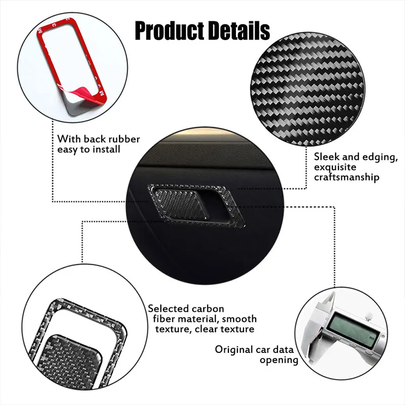 

Car Accessories Interior Decoration for VW Golf MKVII 2013-19 2pcs Carbon Fibre Assistant Driver Storage Box Trim