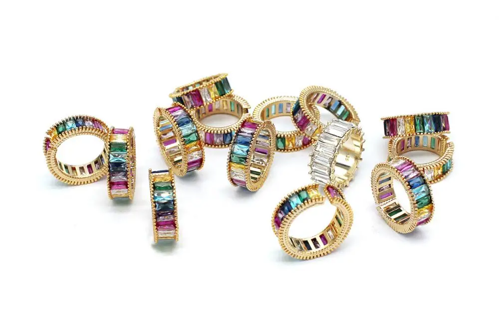 

New ring rainbow color retro open ring wild fashion European and American style adjustable ring for women Exquisite jewelry