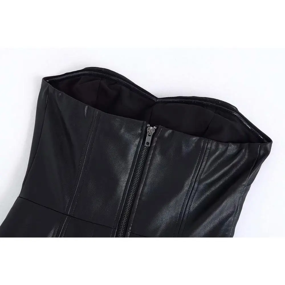 Женское сексуальное платье из искусственной кожи 2019 модные женские платья без