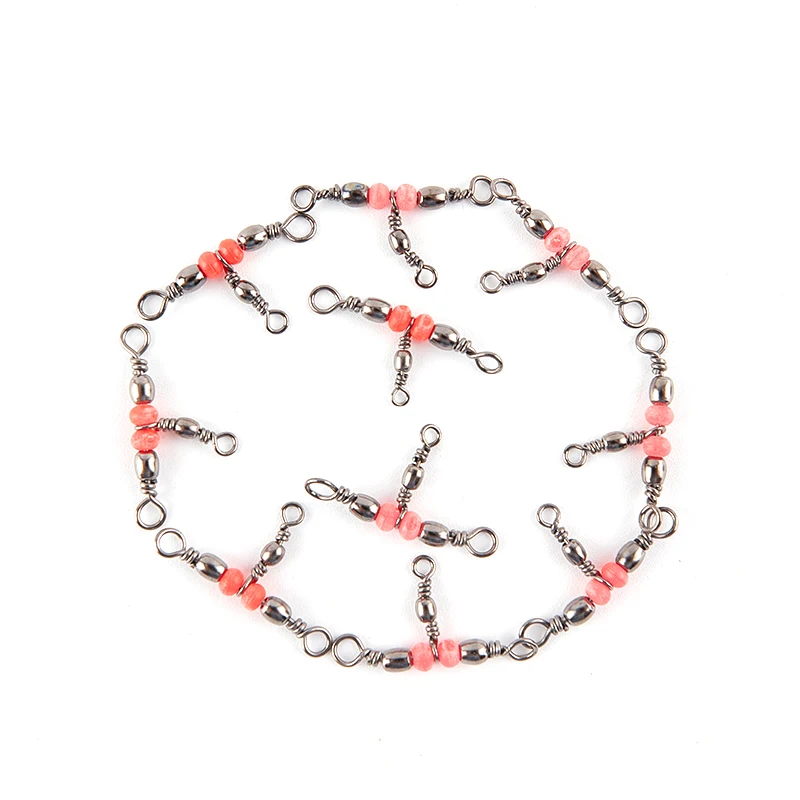 

10Pcs/lot Solid Ring Fishing Tackle Accessory Equipment Fishing Rolling Triple Swivels Bearing Connector Fish Hooks