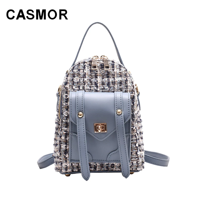 CASMOR мини сумка 2019 Модный женский шерстяной роскошный рюкзак высококачественный