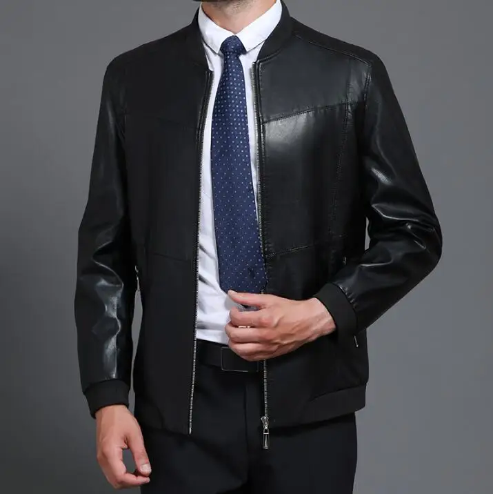 Куртка мужская из овечьей кожи модная деловая Повседневная Верхняя одежда