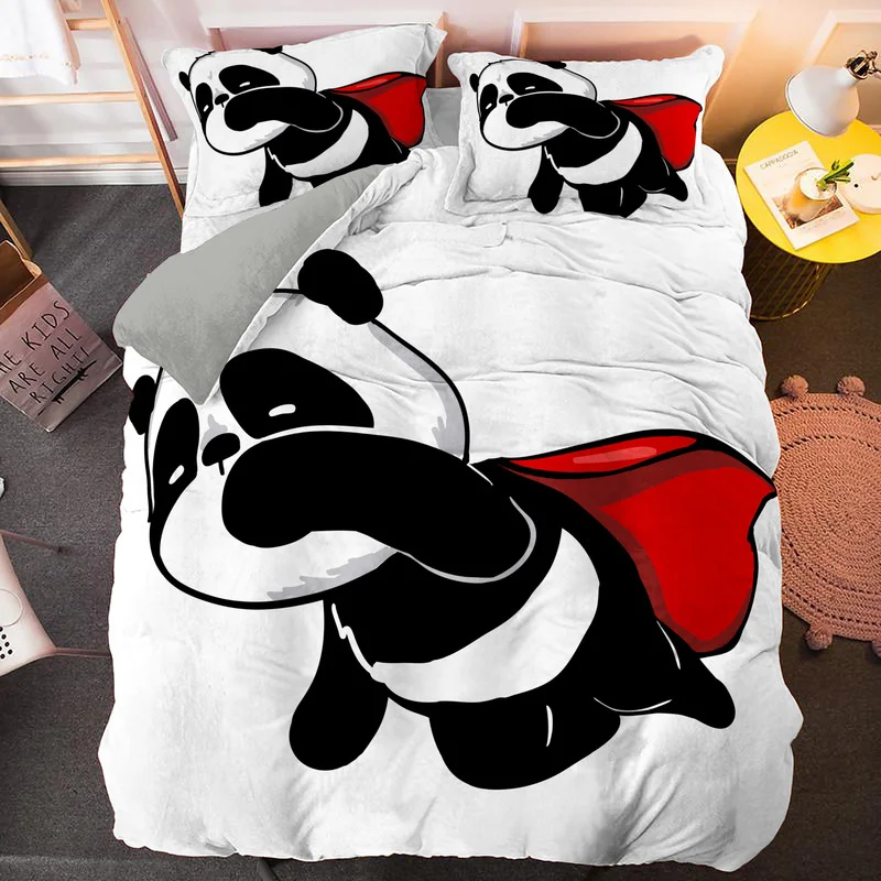 Комплект постельного белья 2/3 шт. с рисунком панды | Дом и сад