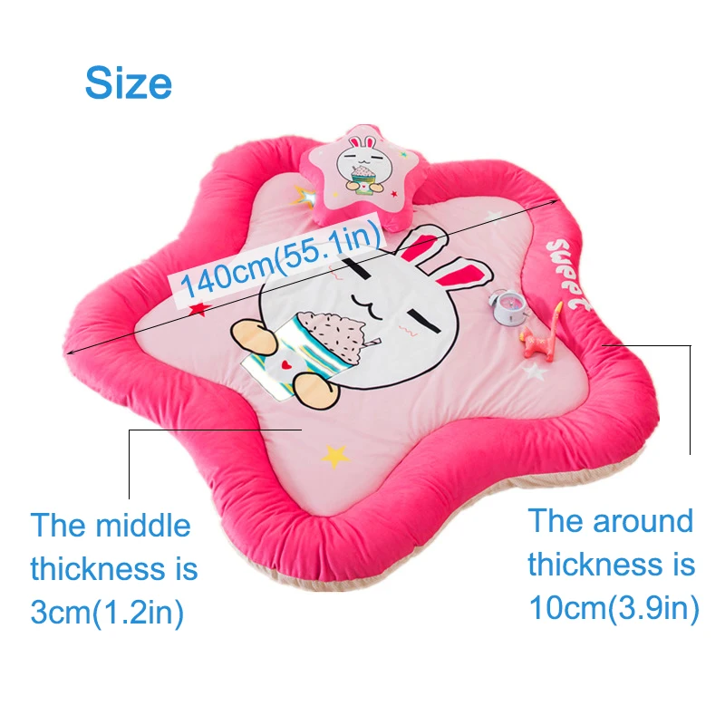 Детский игровой коврик babyinside утолщенный мультяшный бархатный напольный с