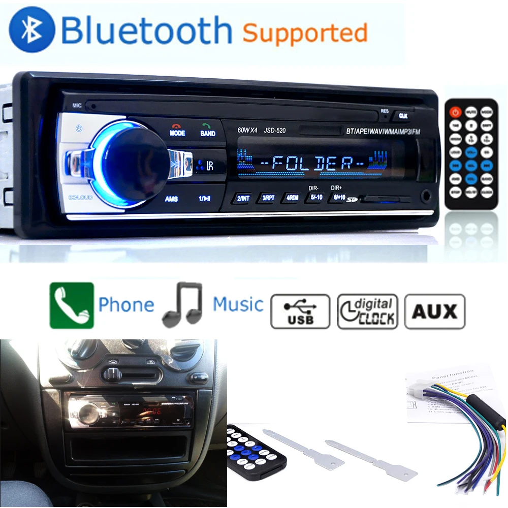 Автомагнитола Jintang стерео система 12 В с Bluetooth FM радио Aux входом SD картой USB