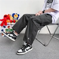overalls mens trousers straight cropped pants wide leg solid color loose fashion casual autumn sport streetwear the new listing