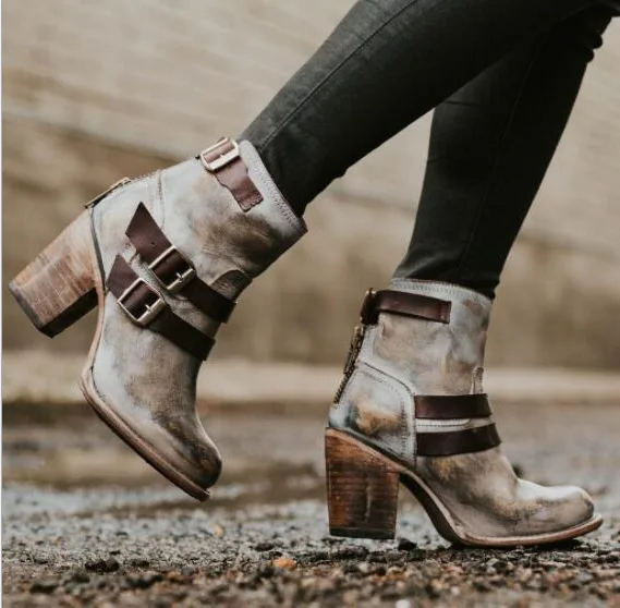 Классические Модные женские осенне зимние ботильоны смешанных цветов с круглым