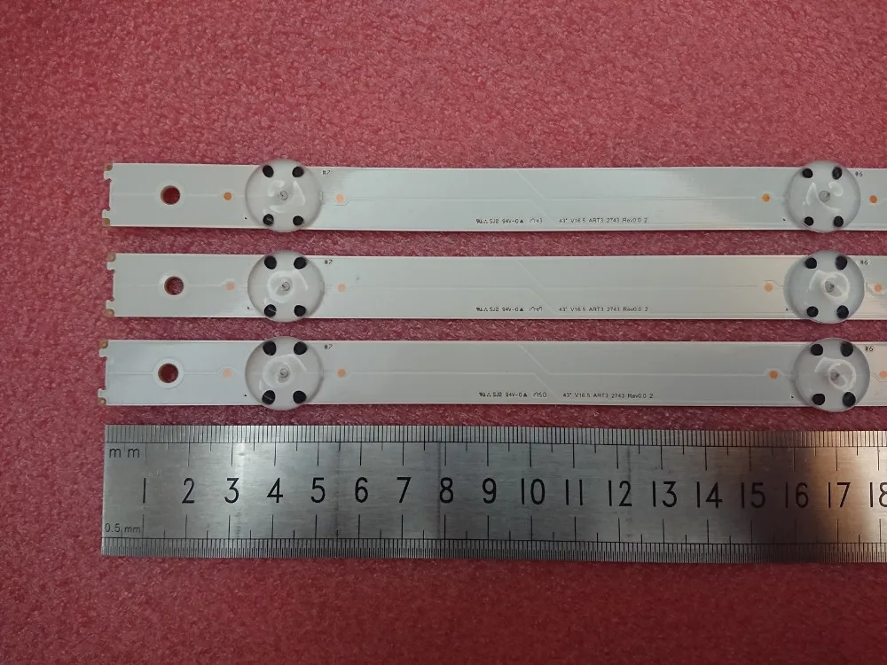 15 шт./компл. 7 светодиодный 840 мм светодиодный Подсветка полосы для LG 43LH590V 43LH510V 43LH5700 6916L-2743A 6916L-2743B 43 V16.5 ART3 2743