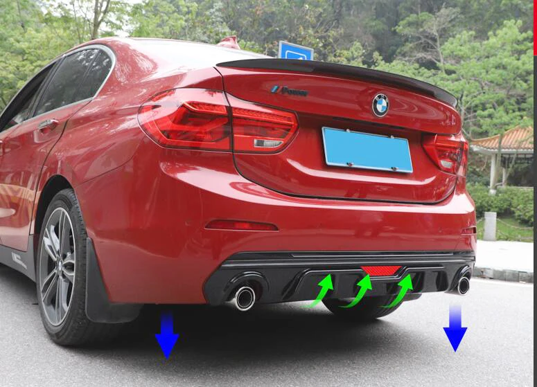 

For BMW 118i 120i 125iM Body kit spoiler 2018 For BMW 1 series ABS Rear lip rear spoiler front Bumper Diffuser Bumpers Protector