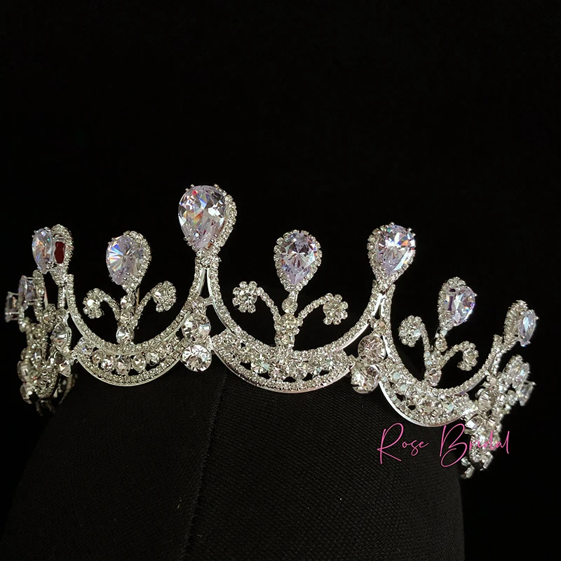 Циркон с украшением в виде кристаллов свадебная корона циркония тиара принцессы