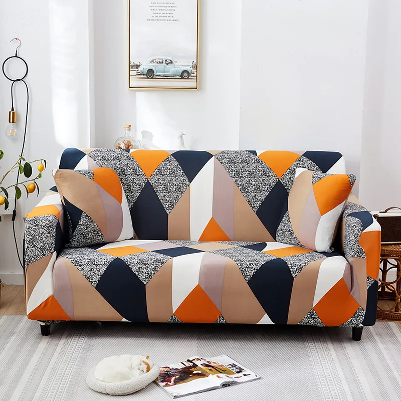 

Geometric Elastic Armrest Sofa Cover for Living Room Modern Sectional Corner Sofa Stretch Slipcover Couch Cover Chair Protector