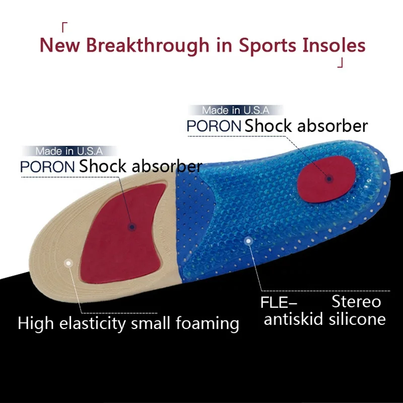 Спортивные стельки унисекс PORON дышащие впитывающие пот для бега спортивные