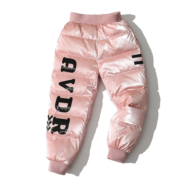 Зимние штаны для маленьких мальчиков и девочек ветрозащитные Детские Пуховые