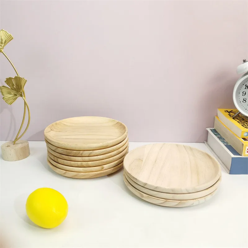 10 5 см буковая круглая плитка для хлеба блюдо фруктов салатов овощей еды|Блюдца и