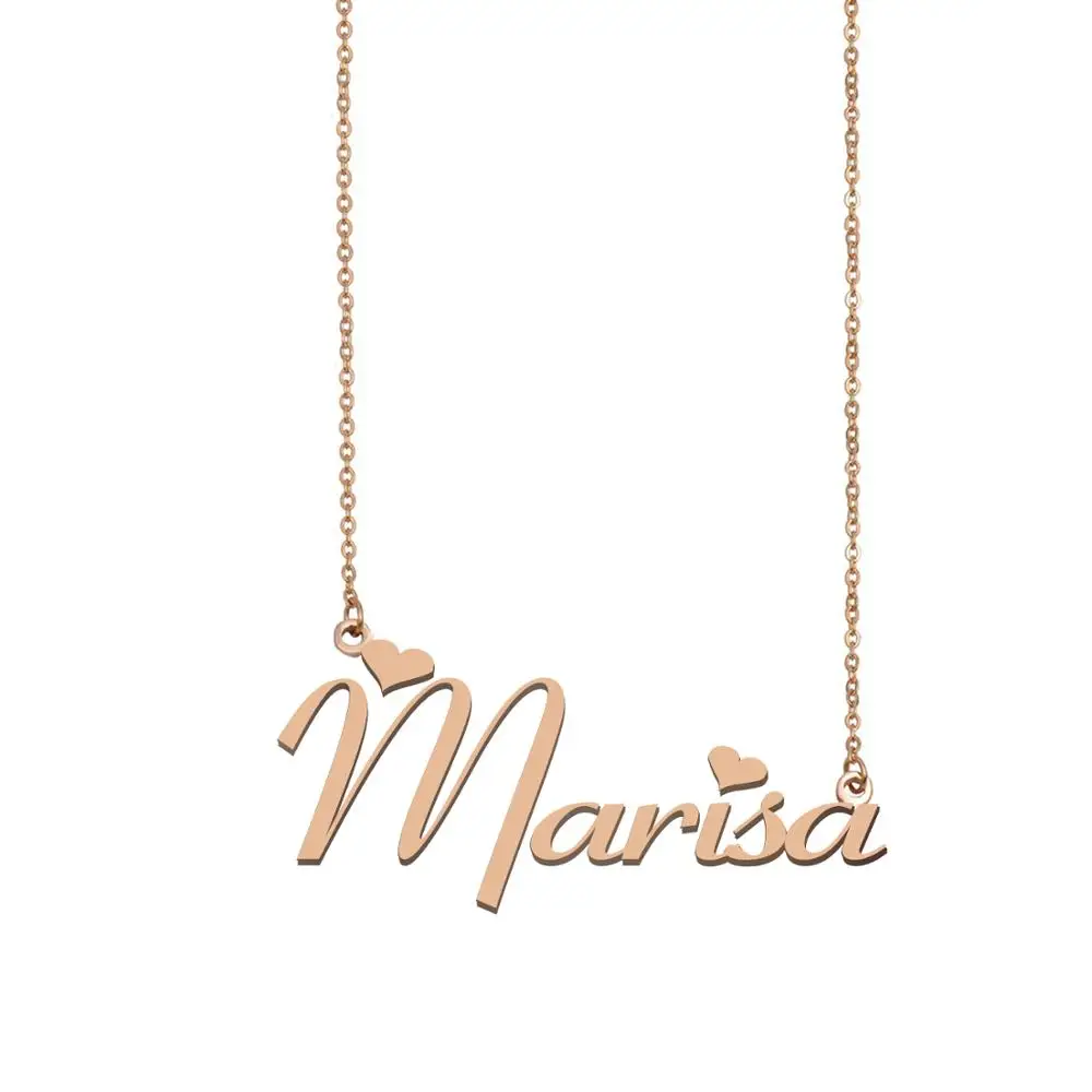 Marisa Name Necklace Personalized Custom Nameplate Charm for Women Girls Best Friends Birthday Wedding Christmas Mother Gift