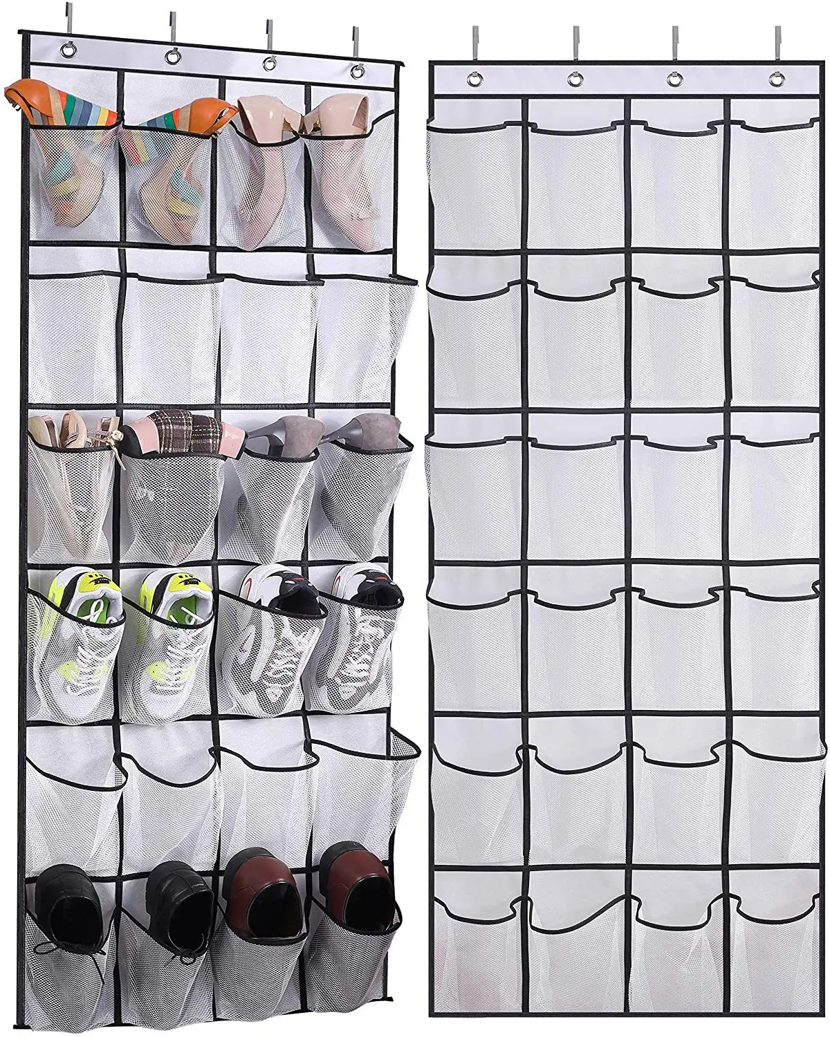 

Simple Fabric Mesh Shoe Storage Hanging Bag Closet Organizer Reusable Bathroom Organizer Dorm Room Essentials Eco Friendly