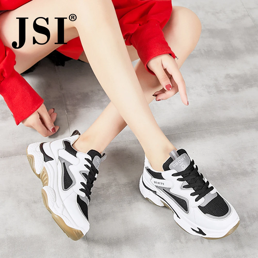 Женские кроссовки на шнуровке JSI повседневные сетчатые сникерсы массивной
