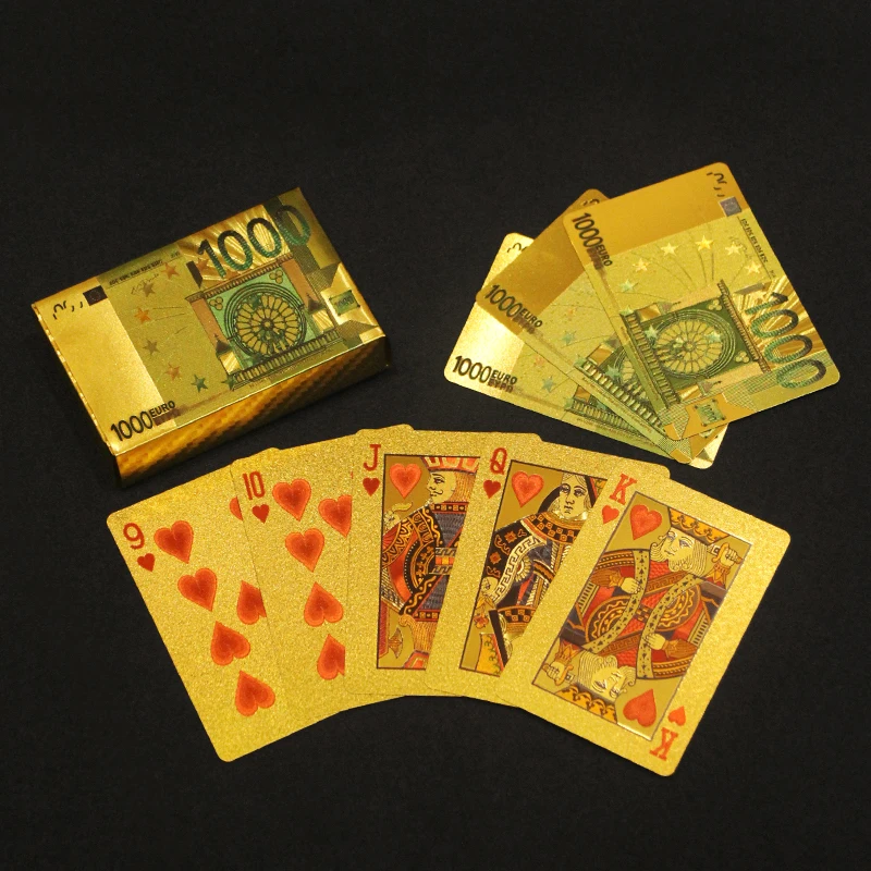 Настольная игра с игральными картами 24k Gold покерная монета упаковка Роскошная