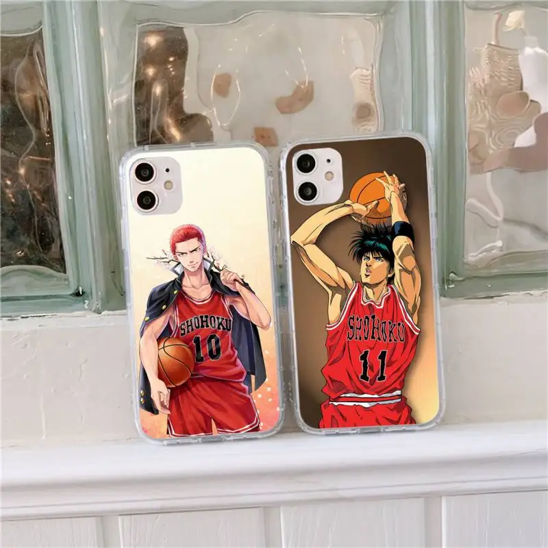 

Slam dunk basketball anime Phone Case Transparent soft For iphone 5 5s 5c se 6 6s 7 8 11 12 plus mini x xs xr pro max