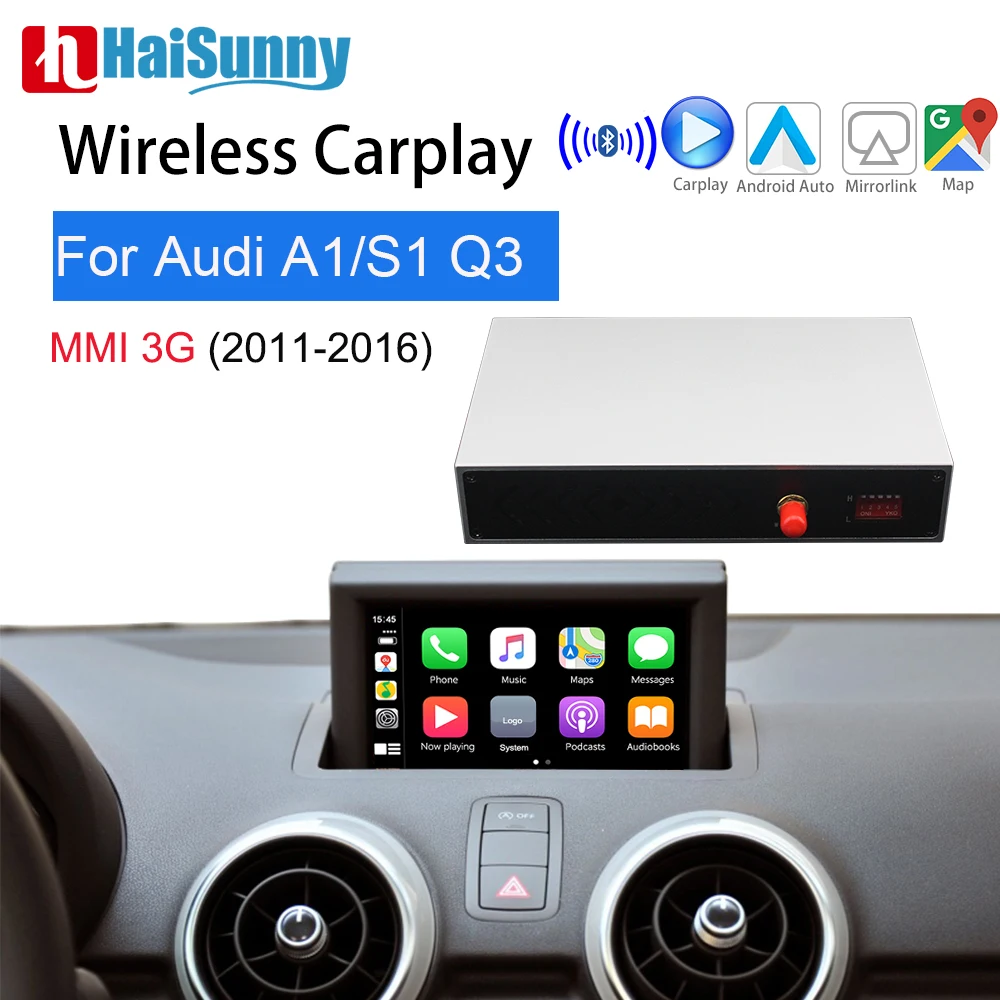 

Wireless Carplay For Audi A1 S1 Q3 8u 2011-2016 Support Retrofit Multimedia Screen IOS Android Auto Google Maps Reverse Camera