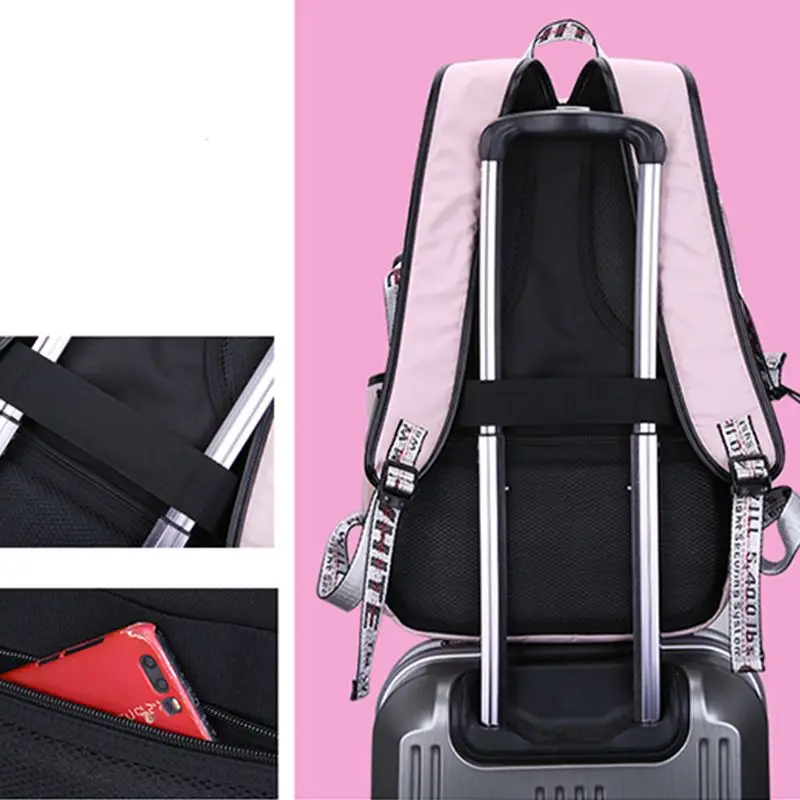 Новый ноутбук Для женщин рюкзак большой Ёмкость USB зарядка Порты и разъёмы для