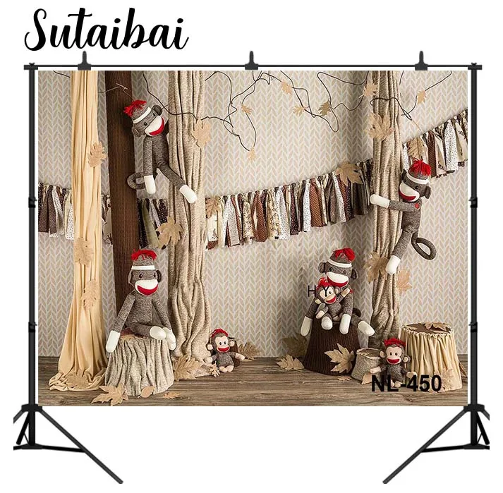 

День рождения джунгли сафари фон для фотографии детский душ самш торт фото студия реквизит новорожденный ребенок Photophpne