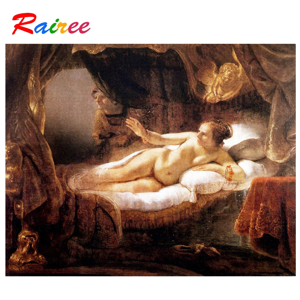 Картина из страз Rairee Rembrandt Danae 5D сделай сам полноразмерная/круглая Алмазная
