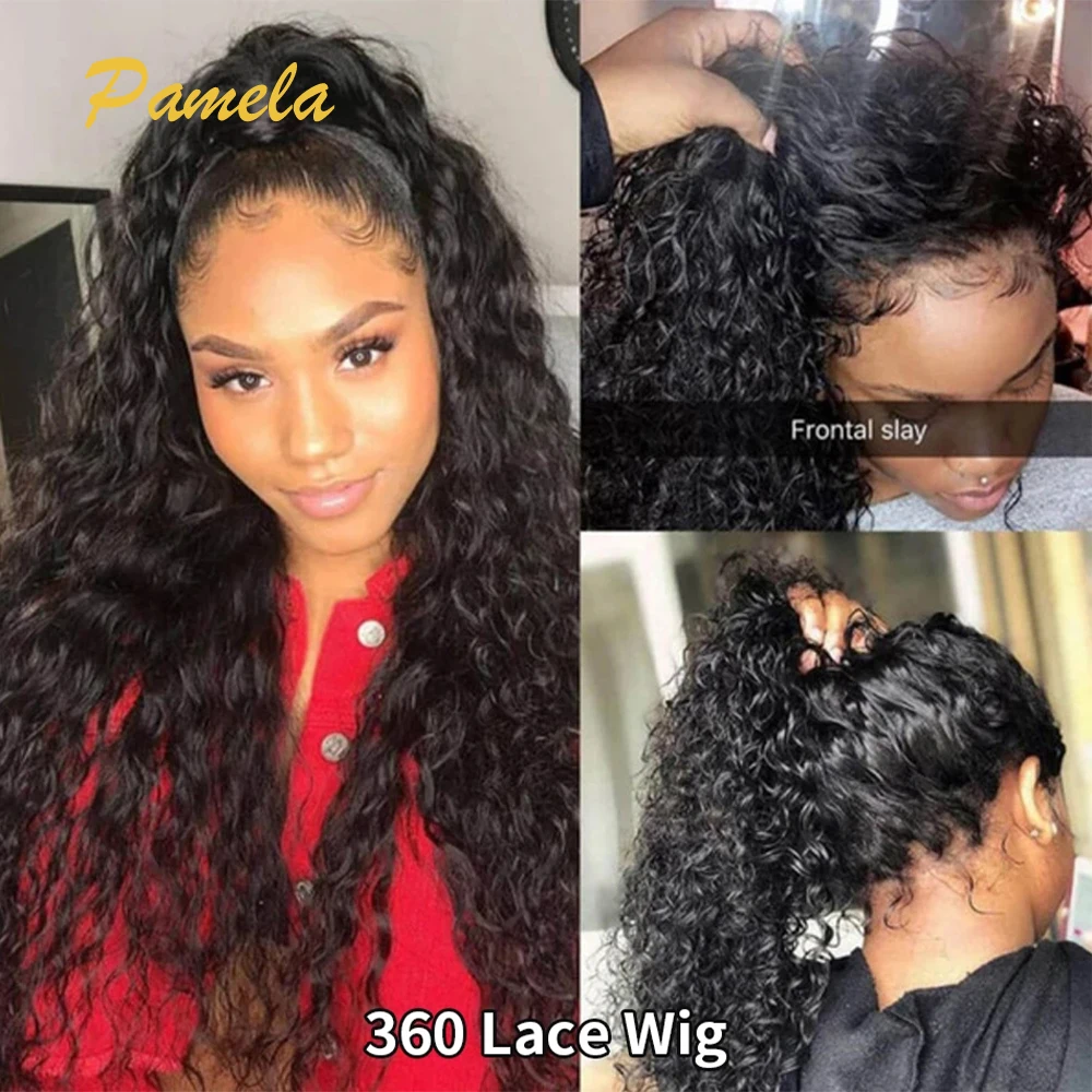 

360 Lace Frontal Curly Human Hair Wigs 360 Full Lace Human Hair Wigs Deep Wave Lace Front Human Hair Wigs For Black Women 150%