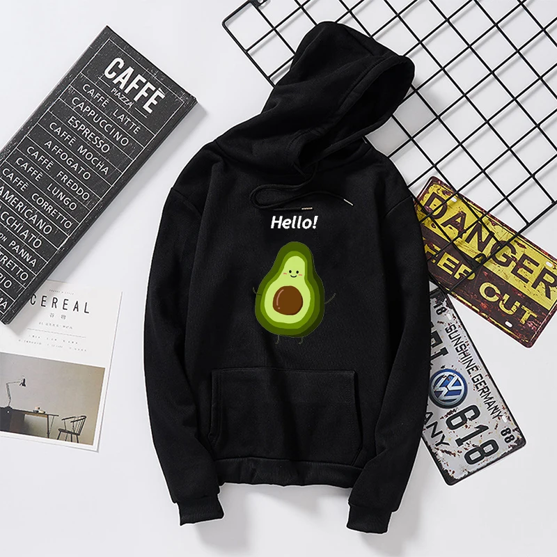 Женская толстовка с длинным рукавом и принтом авокадо в Корейском стиле |