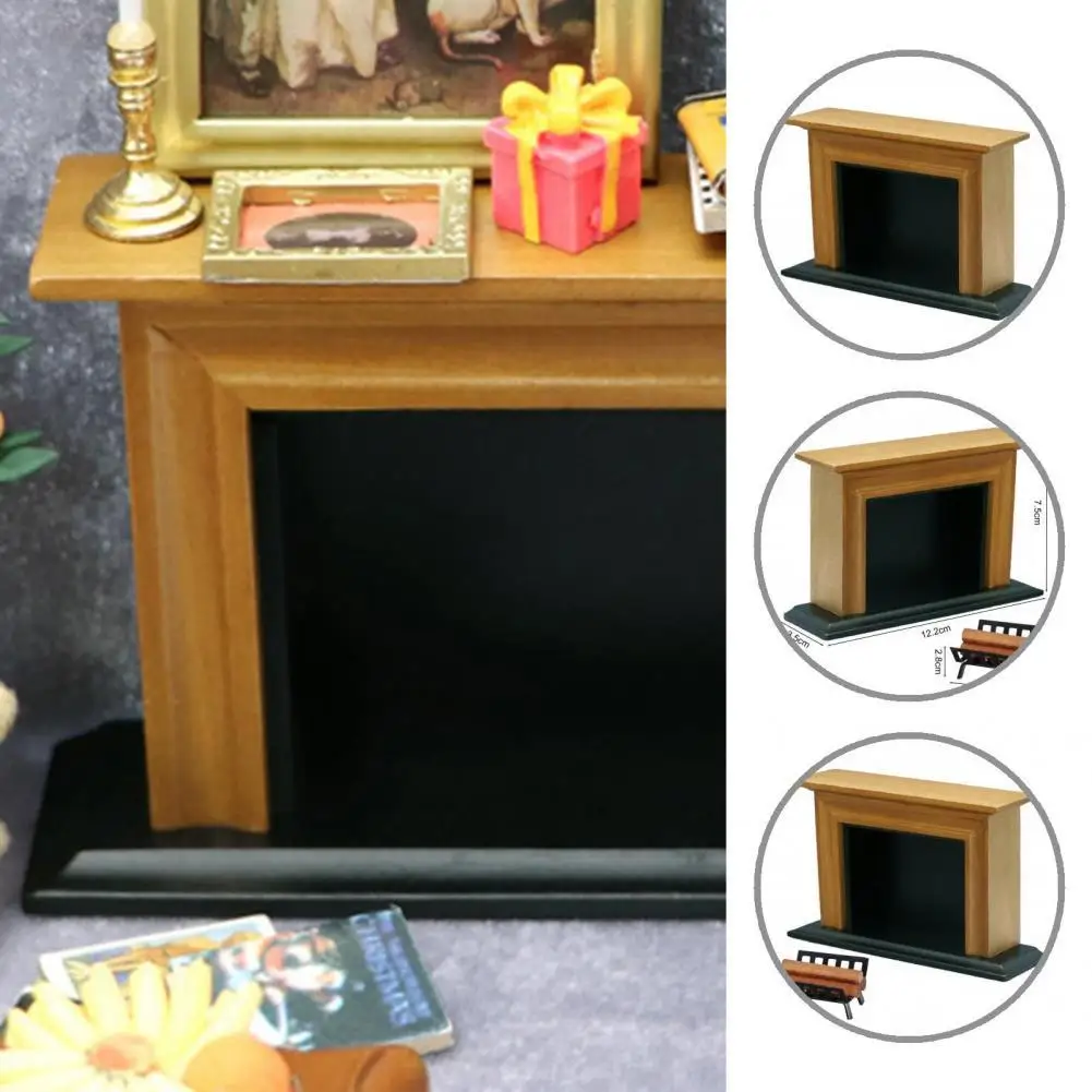 

Милый детский миниатюрный домик для кукольного камина, миниатюрная мебель, миниатюрный деревянный камин, изысканная работа для дома, 2 шт./к...