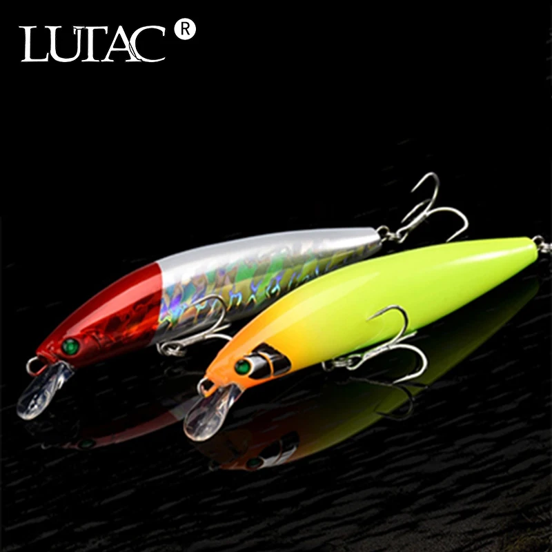 

LUTAC Minnow Рыболовная Приманка 10 см 17 г искусственная жесткая приманка BKK приманка крючок бас-приманки "Карп" Длинные литые рыболовные снасти