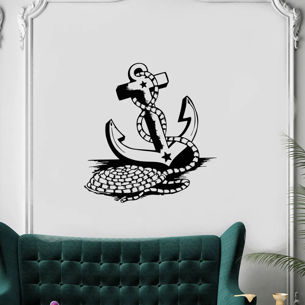 

Viking Pirate Anchor Vinyl Wall Stickers Kid`s Room Decals For Home And Decor entrance Sofa Background Mural cx544