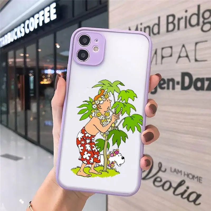 

The Adventures of Tintin Phone Case Matte For iPhone 12 Mini 11 Pro XR XS Max 7 8 Plus X Hard PC Back Cover