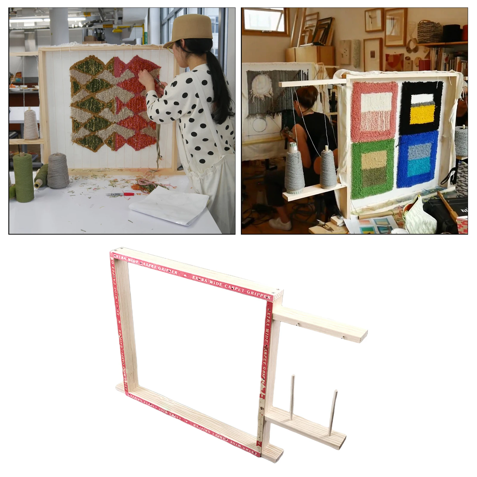 

Tufting Carpet Making Frame Tapestry on The Wall Making Tools, Suitable for Use with Tufting Guns