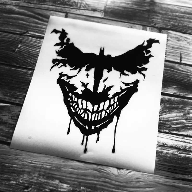 

Clown Bloody Horror Monochrome Hollow-out Rear Window Luggage Notebook Automobile Sticker Bumper Stickers Paper Bumper Stickers
