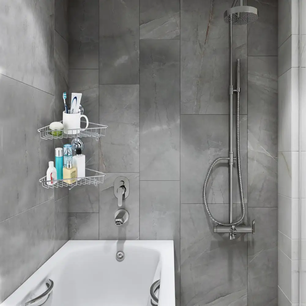 Присоска smartloc 2 слойная настенная полка для ванной аксессуары органайзер угловая