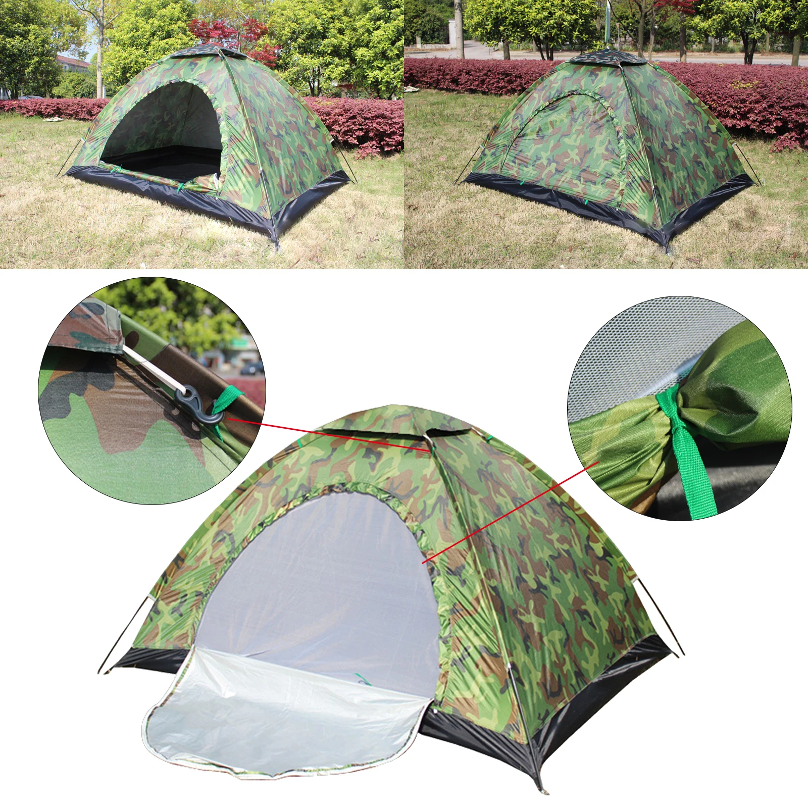 

Открытый купольная кемпинговая палатка с защитой от УФ лучей камуфляж палатка Водонепроницаемый пешком кемпинга палатка навес для защиты ...