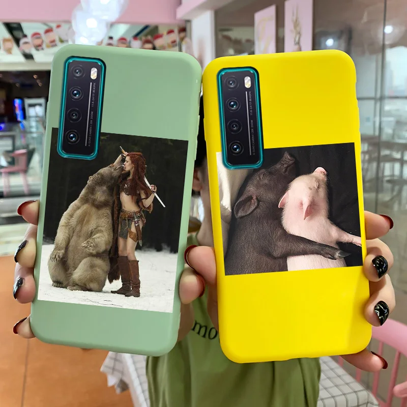 

Soft TPU Painted Shell For Huawei Nova7 Nova7Pro Nova7SE Case Cartoon Fundas Shell For Huawei Nova 7 Pro Cute Animal Phone Cover