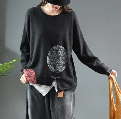 Осенне-зимний женский свитер вязанные свободные пуловеры в стиле ретро новинка