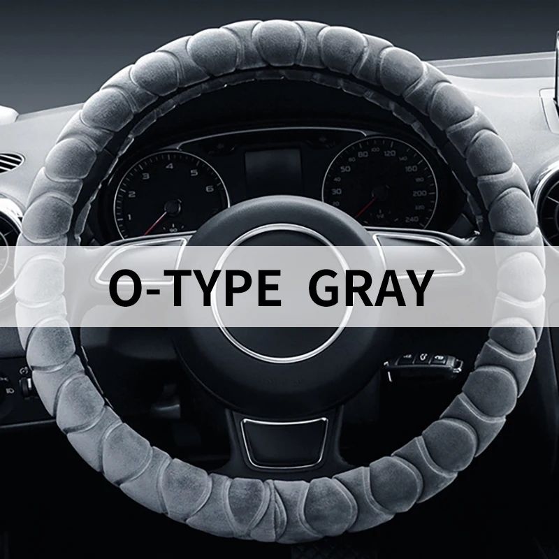 

Универсальный 15-дюймовый чехол на руль автомобиля, зимний теплый проигрыватель, короткий плюшевый меховой нескользящий индивидуальный модный автомобильный интерьер