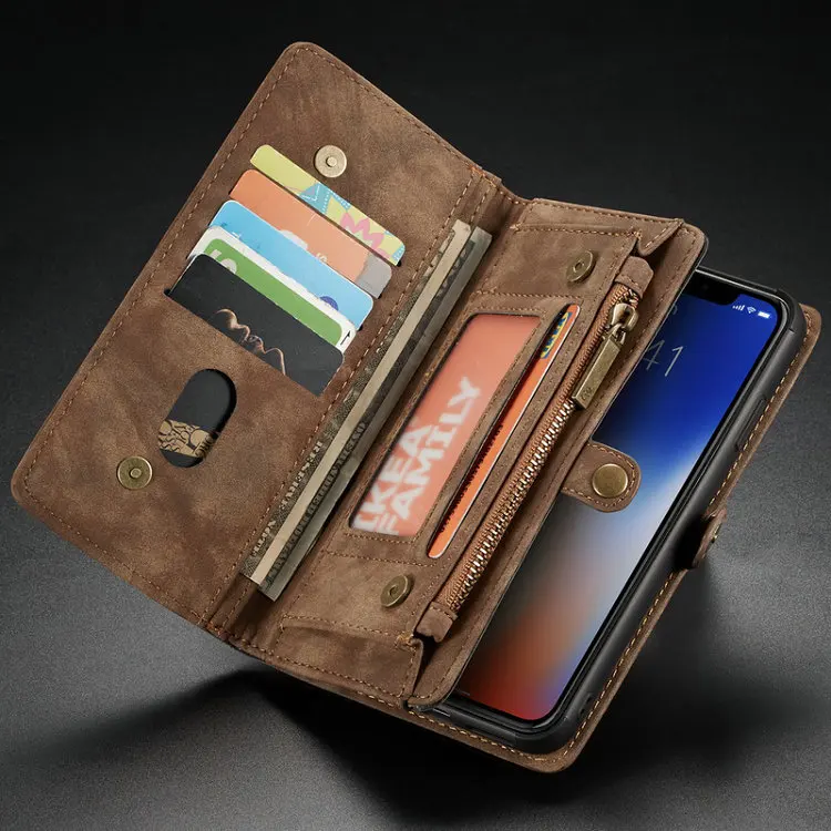 

Чехол-книжка для IPhone X, XS Max, XR, 7 Plus, 8 Plus, кожаный