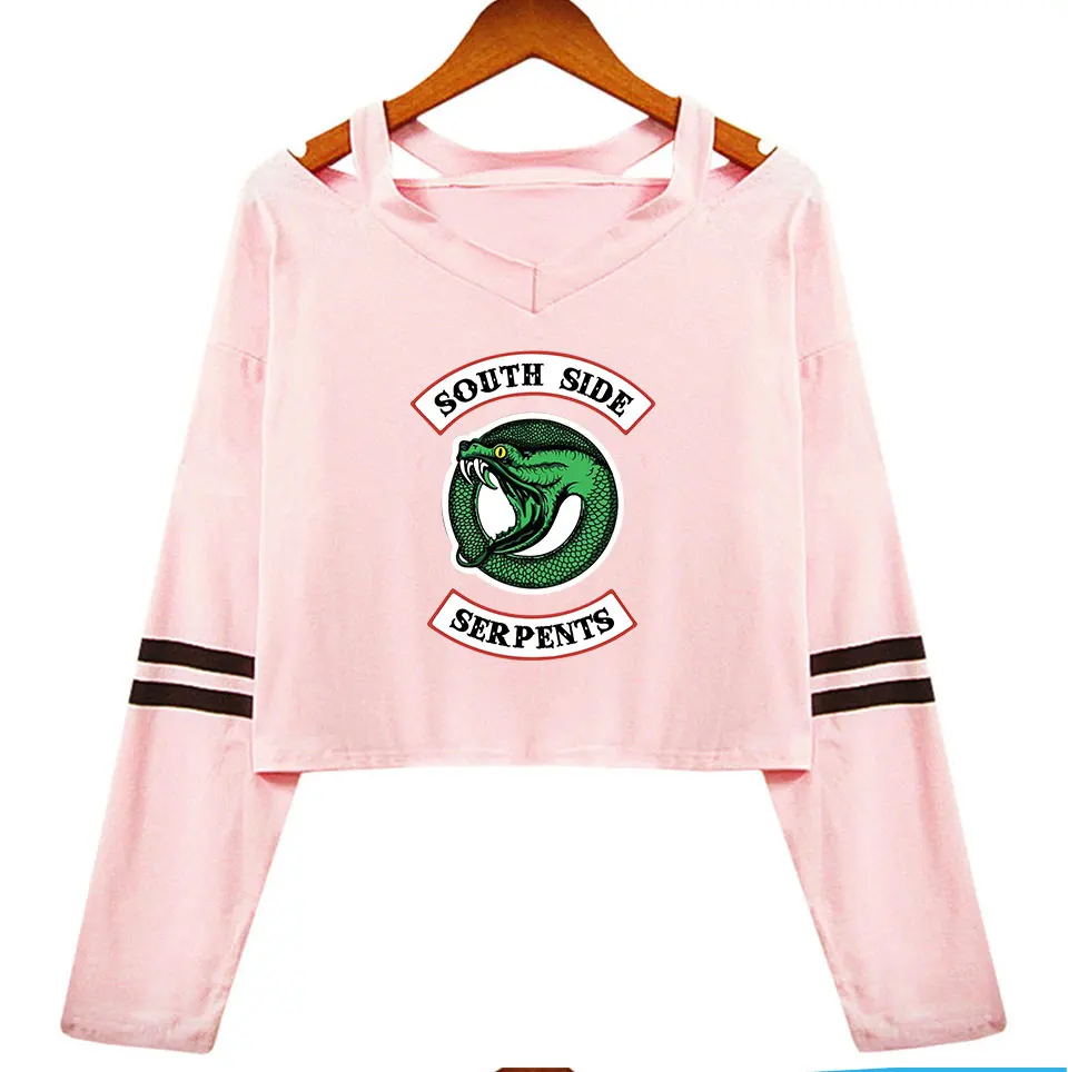 

South Side Serpents Riverdale Women's Off-shoulder Shirt Sexy Long Sleeve Riverdale Southside Tops Shirt Girl Streetwear Clothes