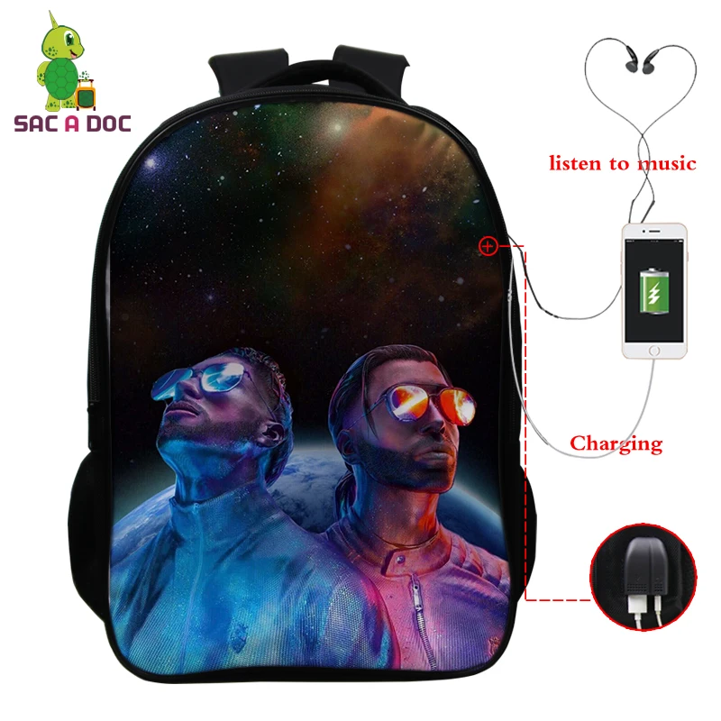 Bookbag 16 16 дюймов рюкзаки PNL печать USB зарядка школьный рюкзак для подростков мальчиков и девочек рюкзак для ноутбука дорожная сумка Sac Dos - Цвет: Bookbag 16