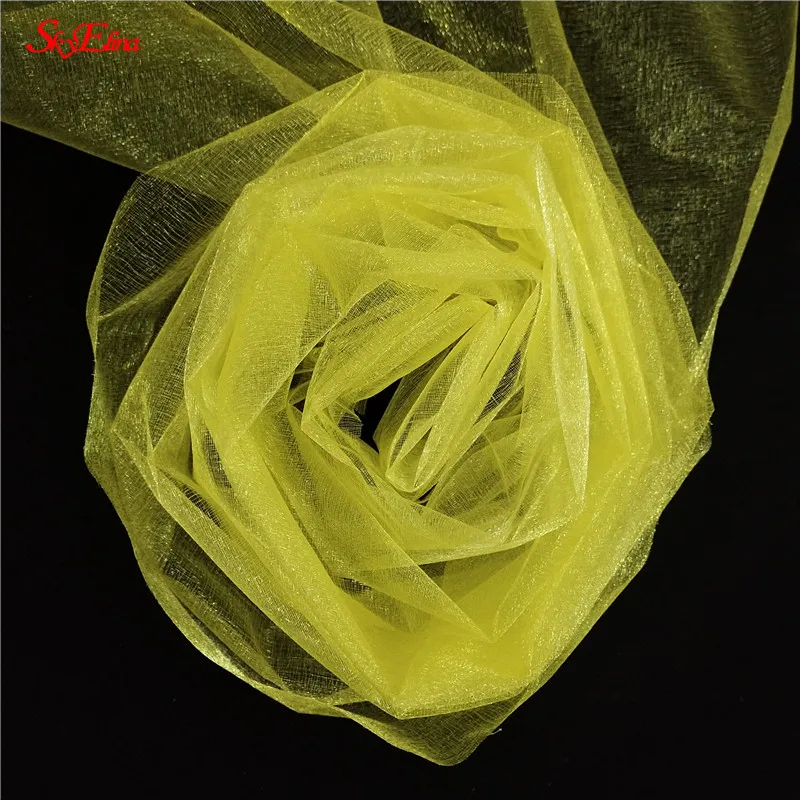 yellow 15 см* 5 м блестящая фатиновая юбка-пачка из органзы с прозрачными кристаллами для девочек, сделай сам, подарок для свадебной вечеринки, декор для детского душа, поставка 7z - Цвет: yellow