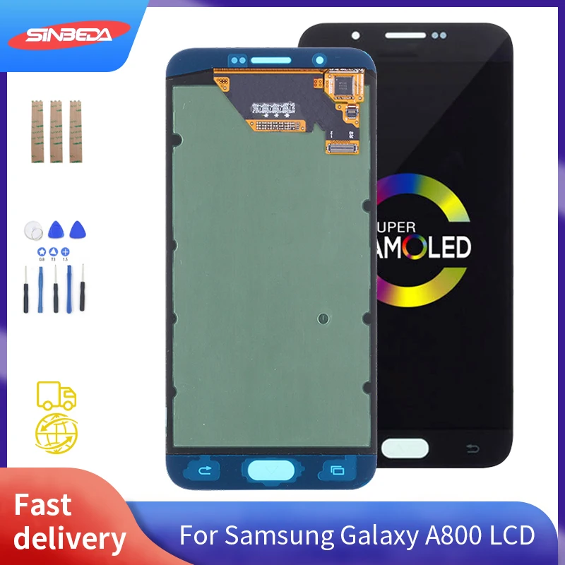 Sinbeda Super AMOLED 5 7 &quotдля SAMSUNG Galaxy A800 LCD сенсорный экран дигитайзер Замена для A8 2015