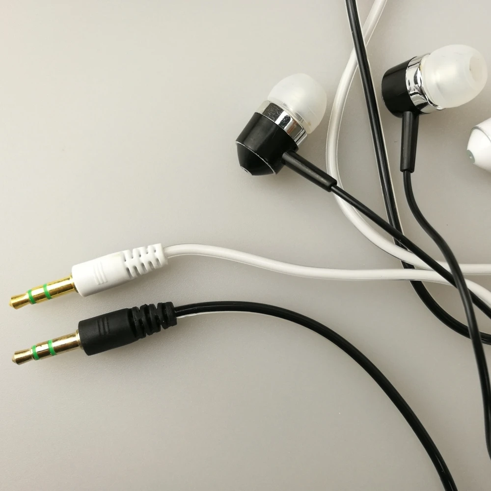 

100pcs 3.5mm Good quality earphones Transparent earbud about 1.2m Suit all 3.5 audio equipment for Android phone for Tourism