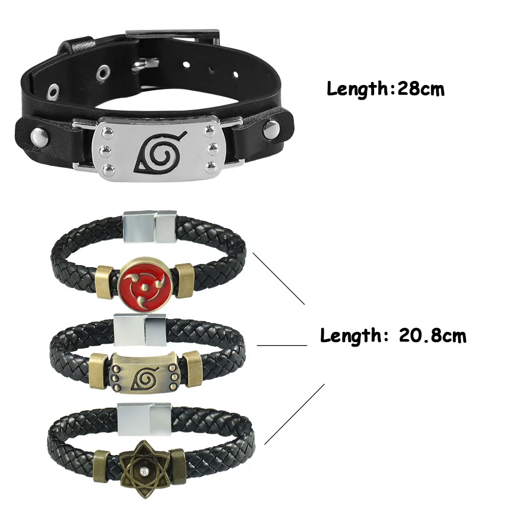 

Anime Naruto Leaf Bracelet Cosplay Aktatsuki Uchiha Itachi Sasuke Mangekyo Sharingan Ninja Costume Props Fans Gift