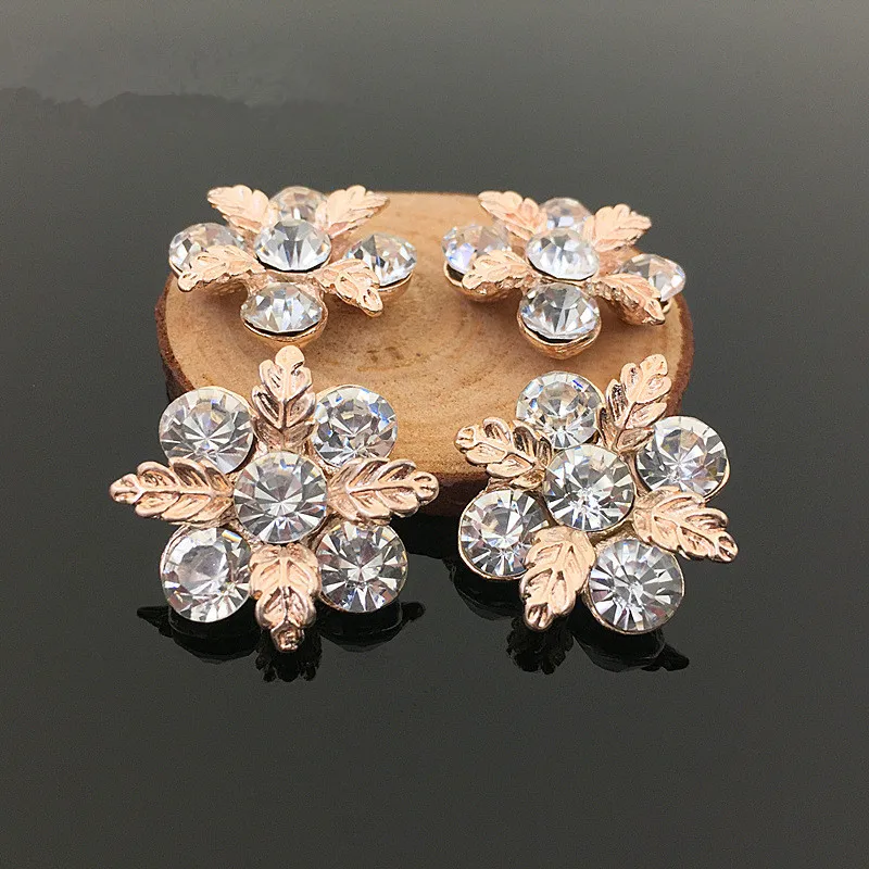 5 шт. сплав сусальное золото Стразы Кнопки в форме жемчужин с плоским основанием